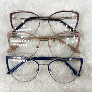 Armação de Grau Feminina Gatinho de Metal